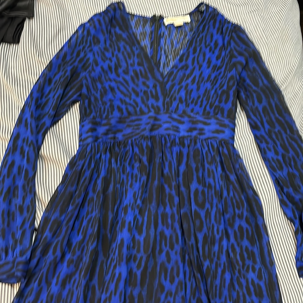 Michael kors blue print dress size 2